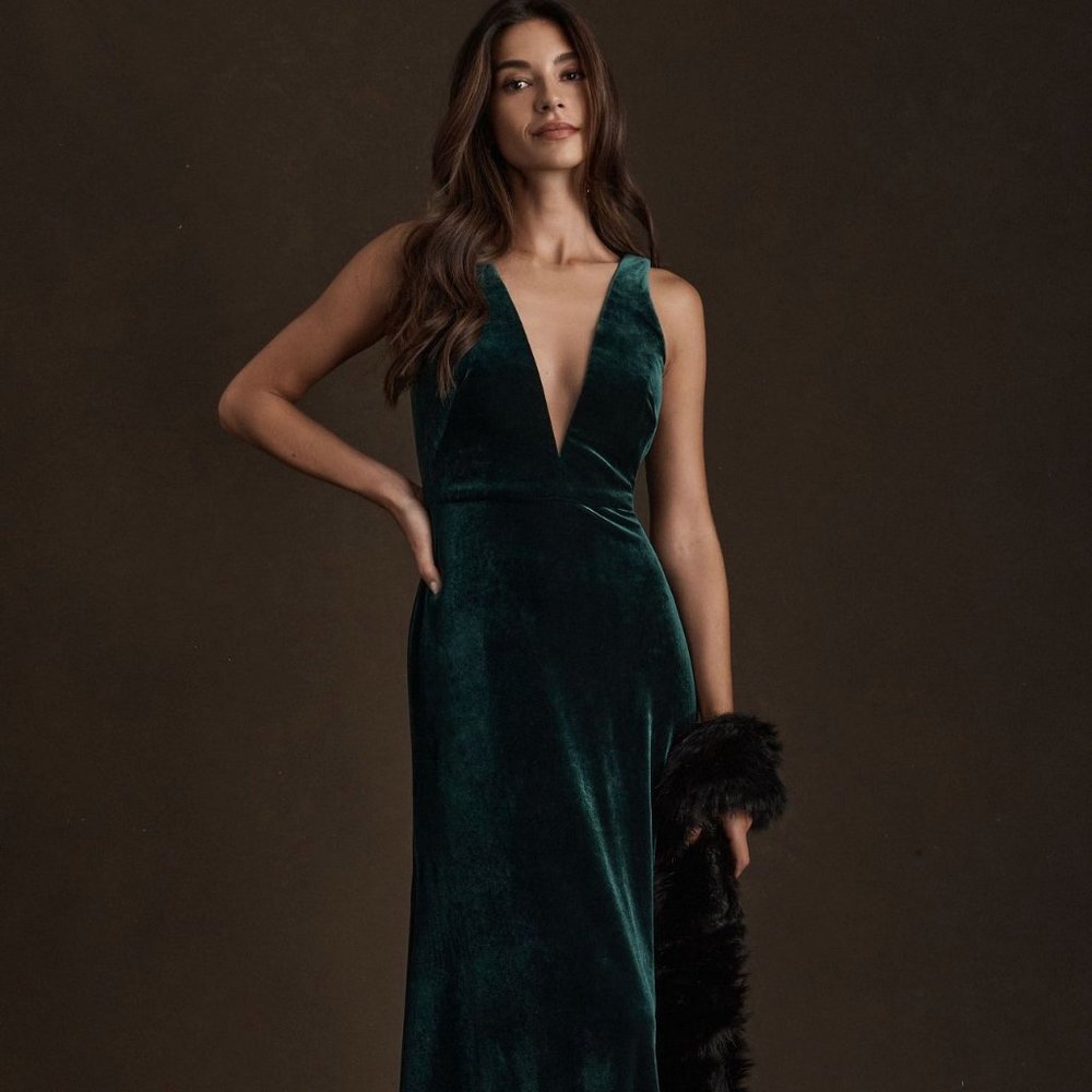 Jenny Yoo Logan Gown - Emerald